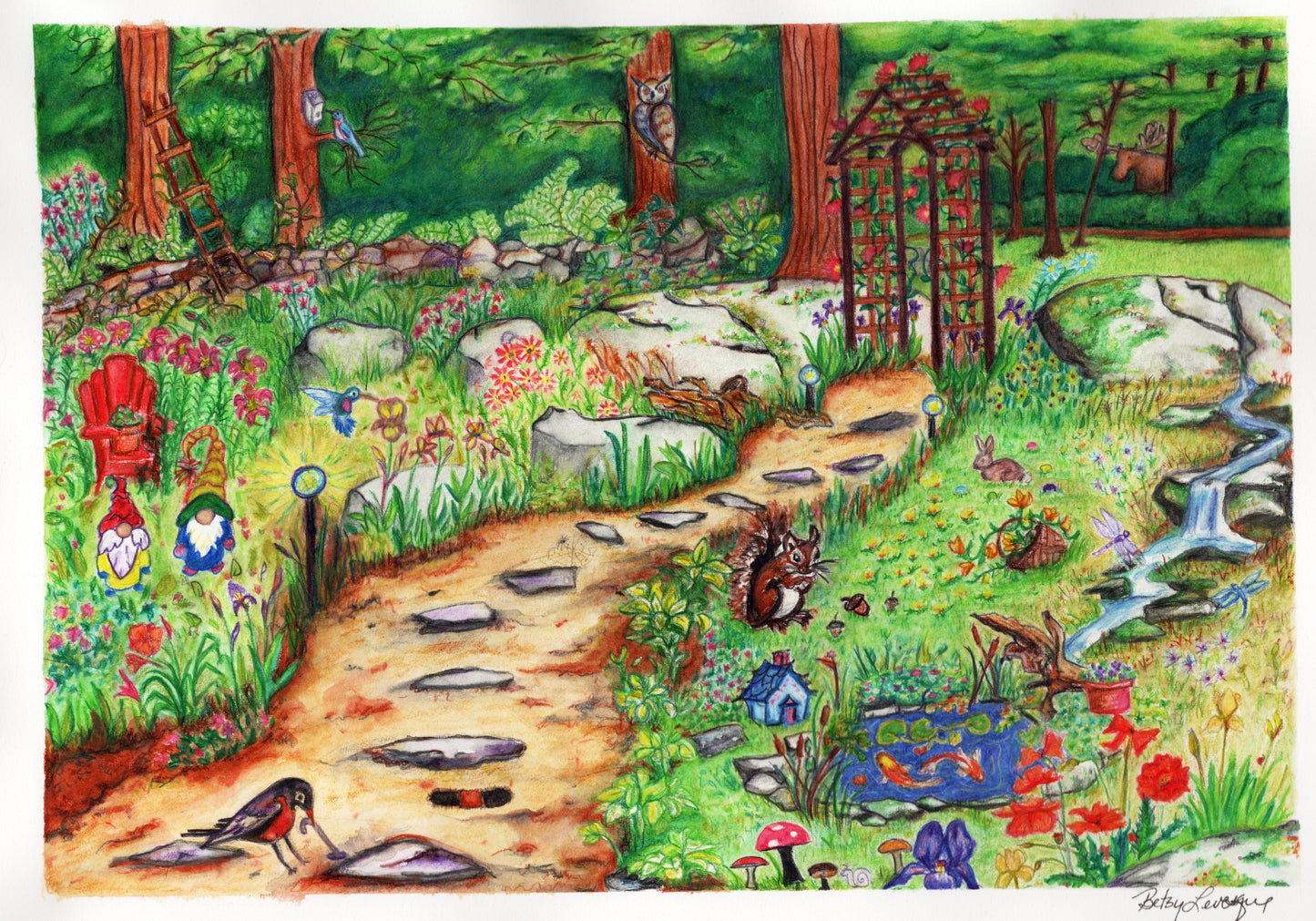 Giclee watercolor Prints 8x10 unframed